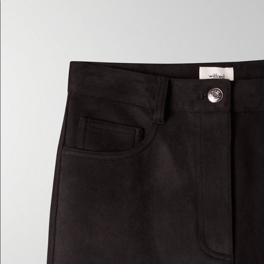 Aritzia Wilfred Melina Vegan Suede Pant in Black, size 10
